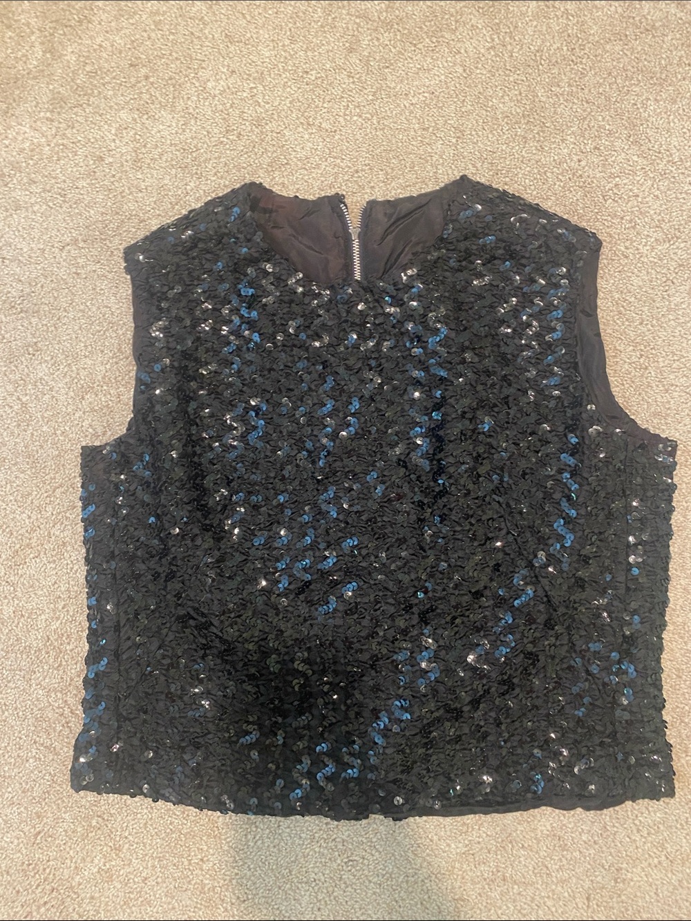 Black Sequin Sleeveless Camisole Top - Evening & Party Wear